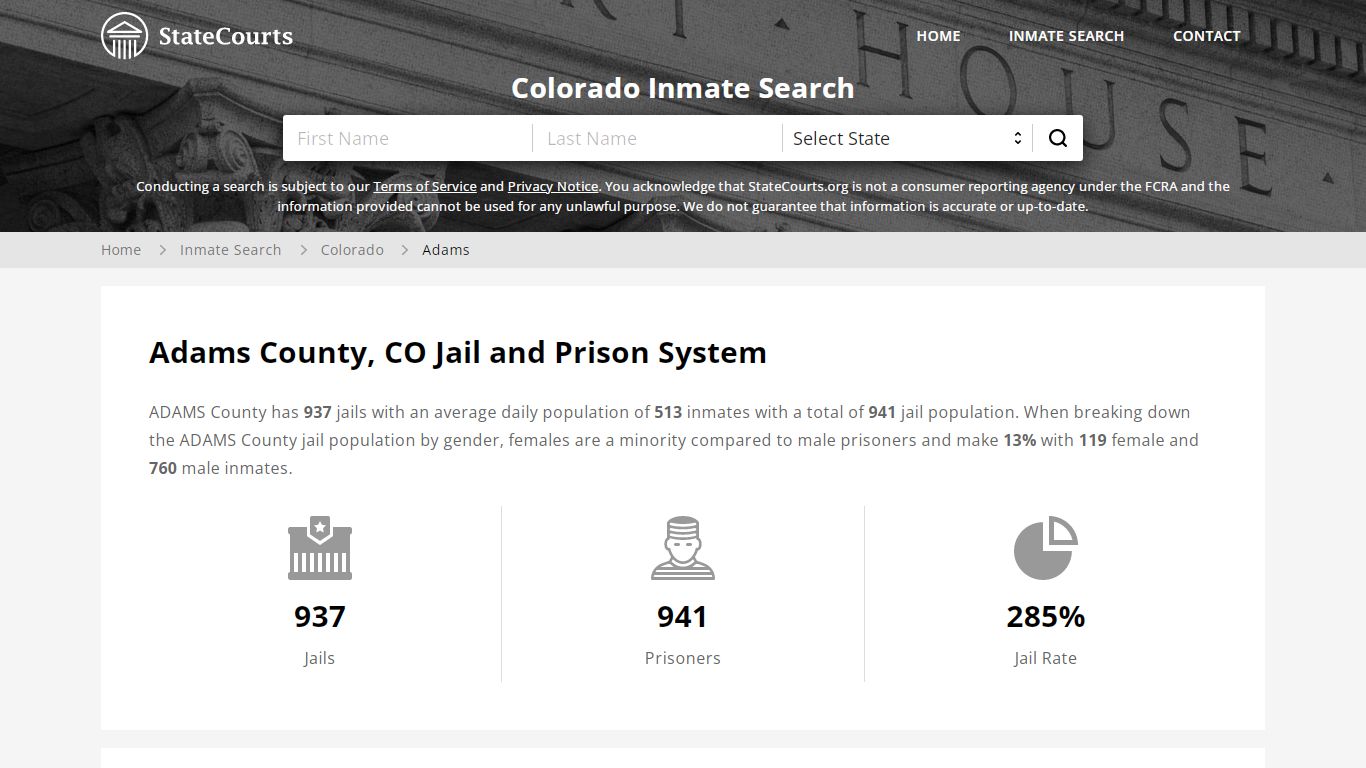 Adams County, CO Inmate Search - StateCourts
