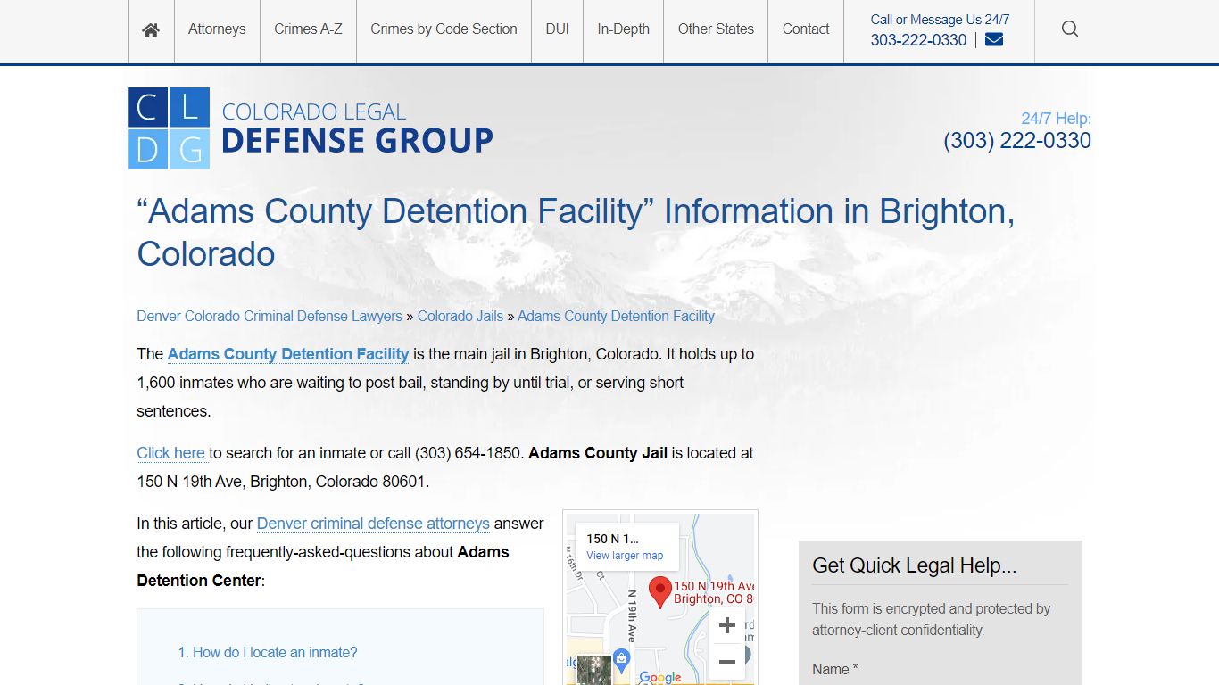 Adams County Jail In Brighton, CO: Inmate Search, Bail ...